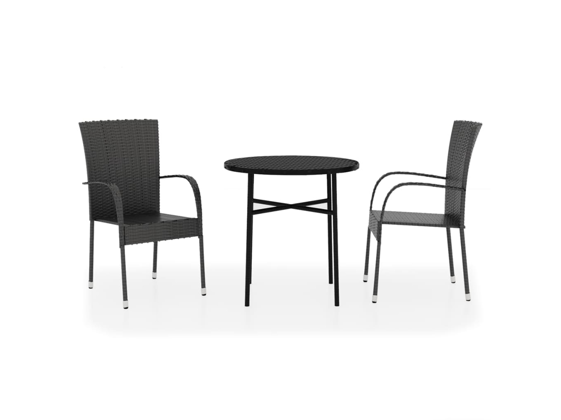 Garden Dining Set, Garden Dining Sets Vidaxl Preto Rattan / Vime (n/a)