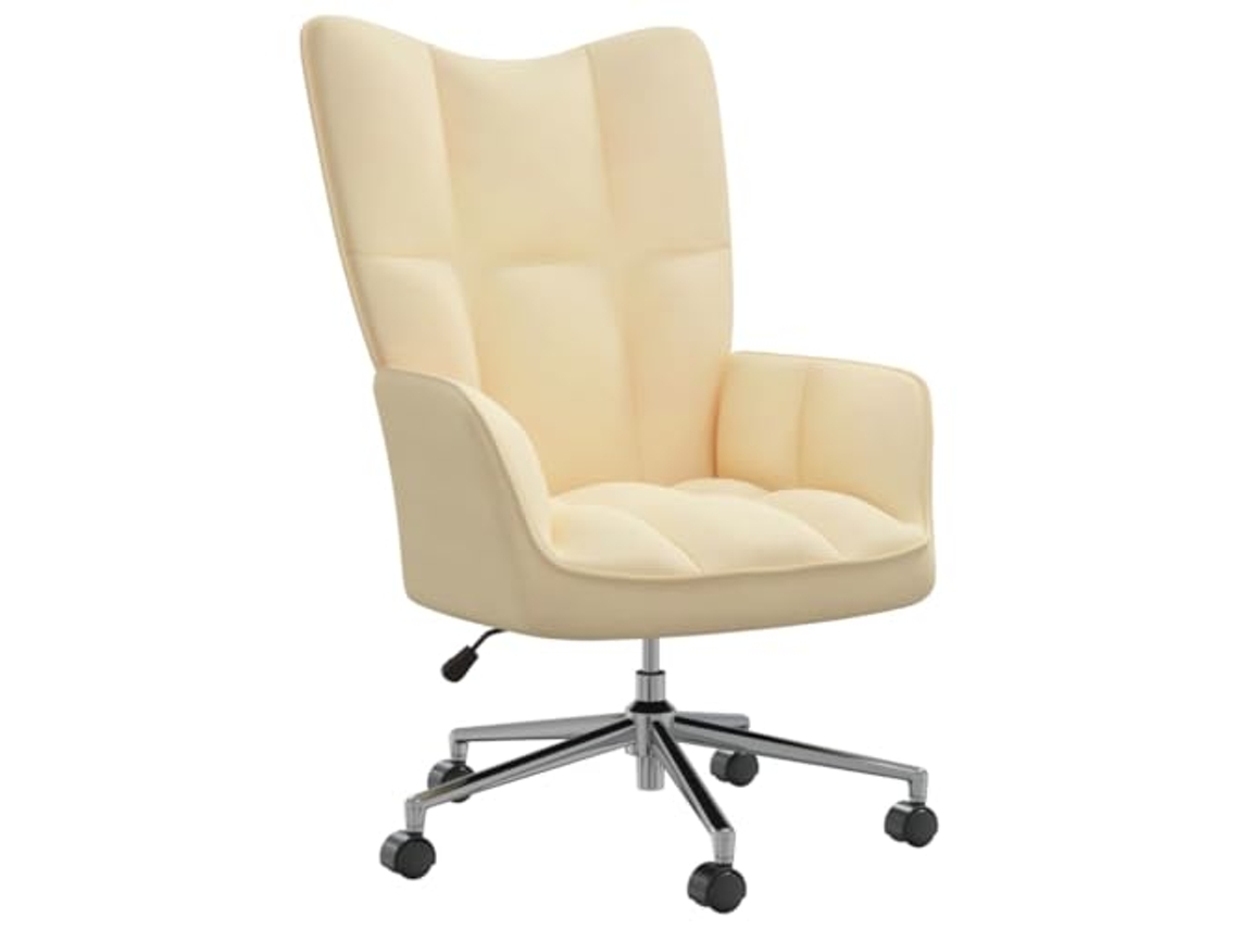 Vidaxl Cadeira De Descanso Veludo Branco Nata