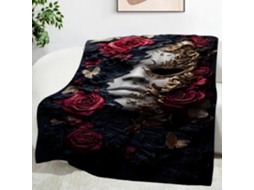 Manta Criativa Artística Rosa 100x130 Cm Multifuncional Macia Confortável em Flanela Ideal para Cama Escritóri