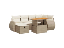 Garden Sofa Set, Garden Sofa Sets Vidaxl Bege Rattan / Vime (n/a)