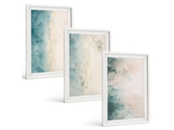 Conjunto De Pinturas Minimalismo Em Tela Aquarela Espelharte (3 Peças 40x60 Cm)