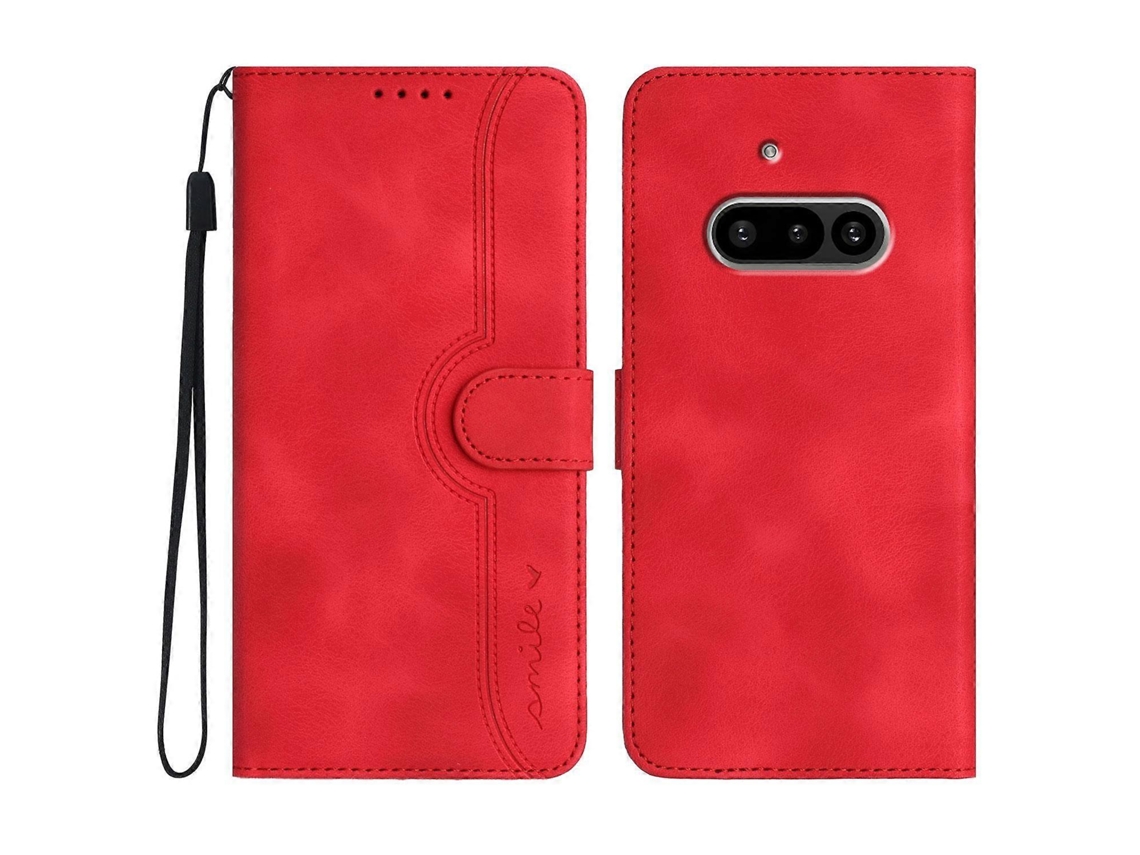 Capa Para Celular Nothing Phone 3a Em Couro Sintético Com Estampa De Coração E Toque Aveludado.