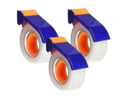 Conjunto de 3 Fitas Adesivas com Dispensador, Dispensador Manual, Dispensador Ergonômico de Fita Adesiva Azul para Embalagem GOKOCO