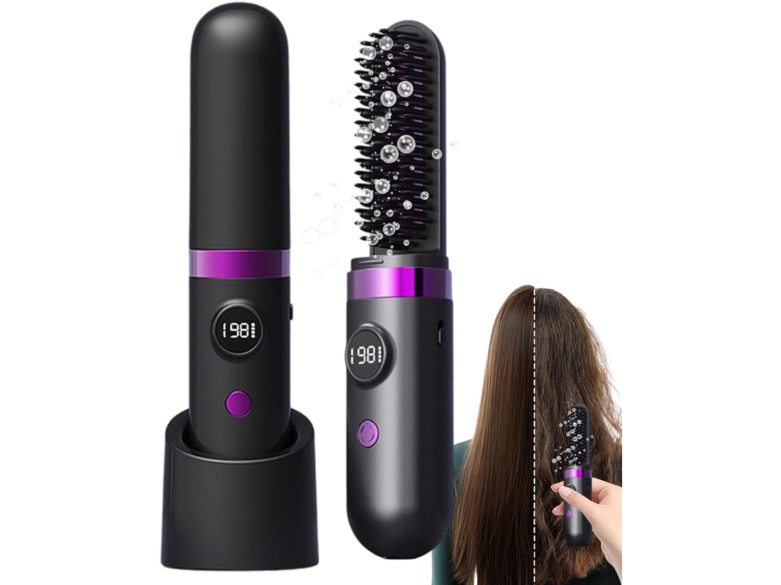 Escova Alisadora De Cabelo Com 3 Níveis De Ajuste E Visor Led Para Mulheres.