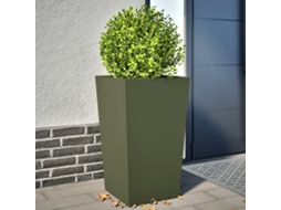 Vidaxl Vaso/floreira De Jardim 2 Pcs 45x45x75 Cm Aço Verde Azeitona