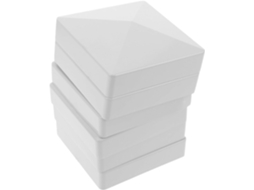 Conjunto De 6 Tampas De Pvc Cinza Para Postes, 10,5 X 10,5 Cm, Para Cercas.