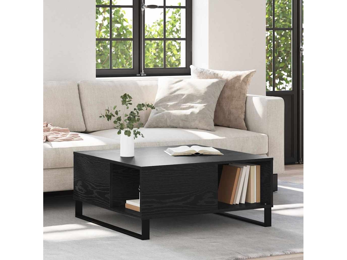 Vidaxl Mesa De Centro Carvalho Preto 80 X 80 X 36,5 Cm