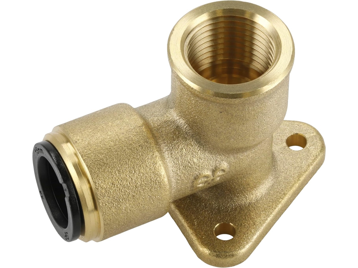 Cotovelo De Latão Cas15bwe 15 Mm X 12 Bsp Com Aba, Conexão Pneumática