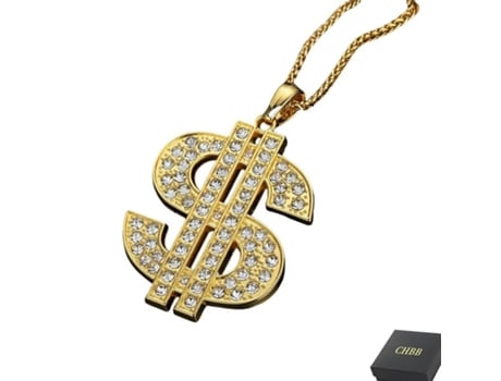 Pingente De Cifrão De Diamante Em Aço Titânio Com Caixa Cega Hip Hop Fashion Presente De Aço Titânio Ciel Bleu