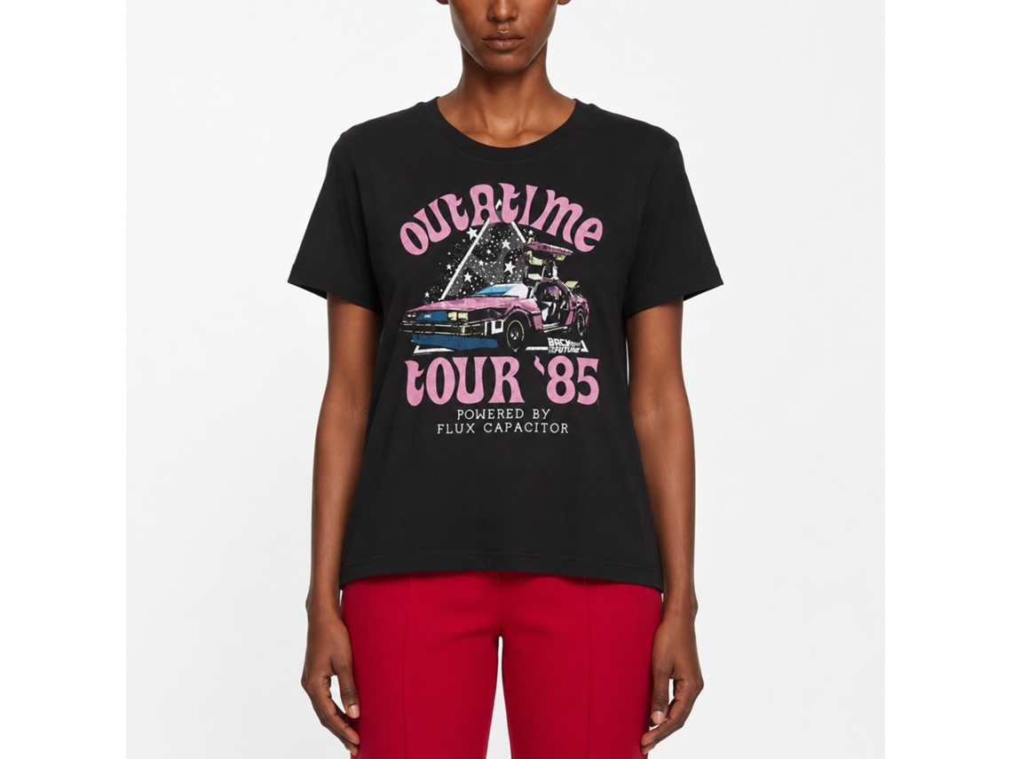 Rockinstone Back To The Future Movie Star Triangle Black Adult T-shirt Size:xl