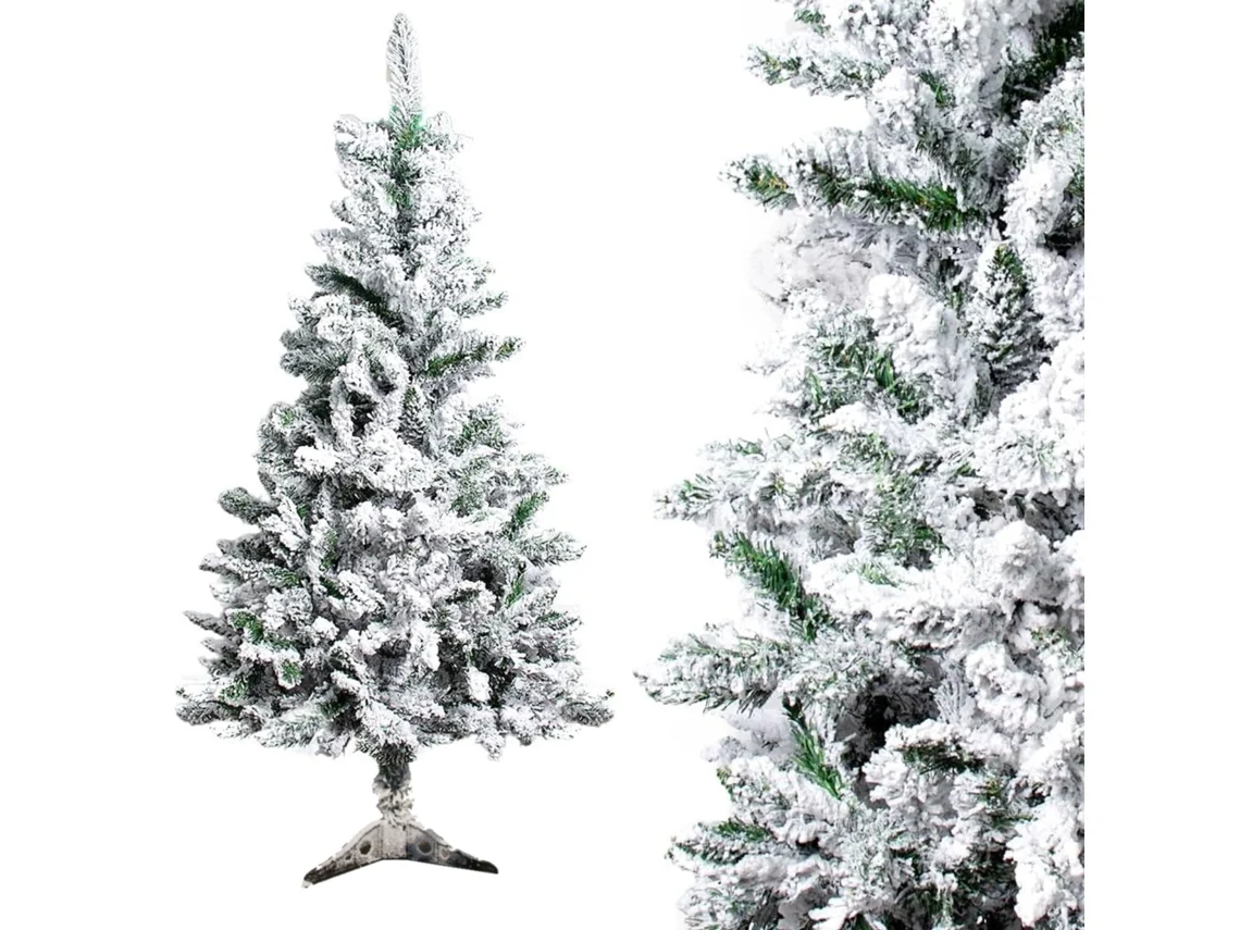 Árvore de Natal Artificial com Neve Branco 120Cm SELEOK