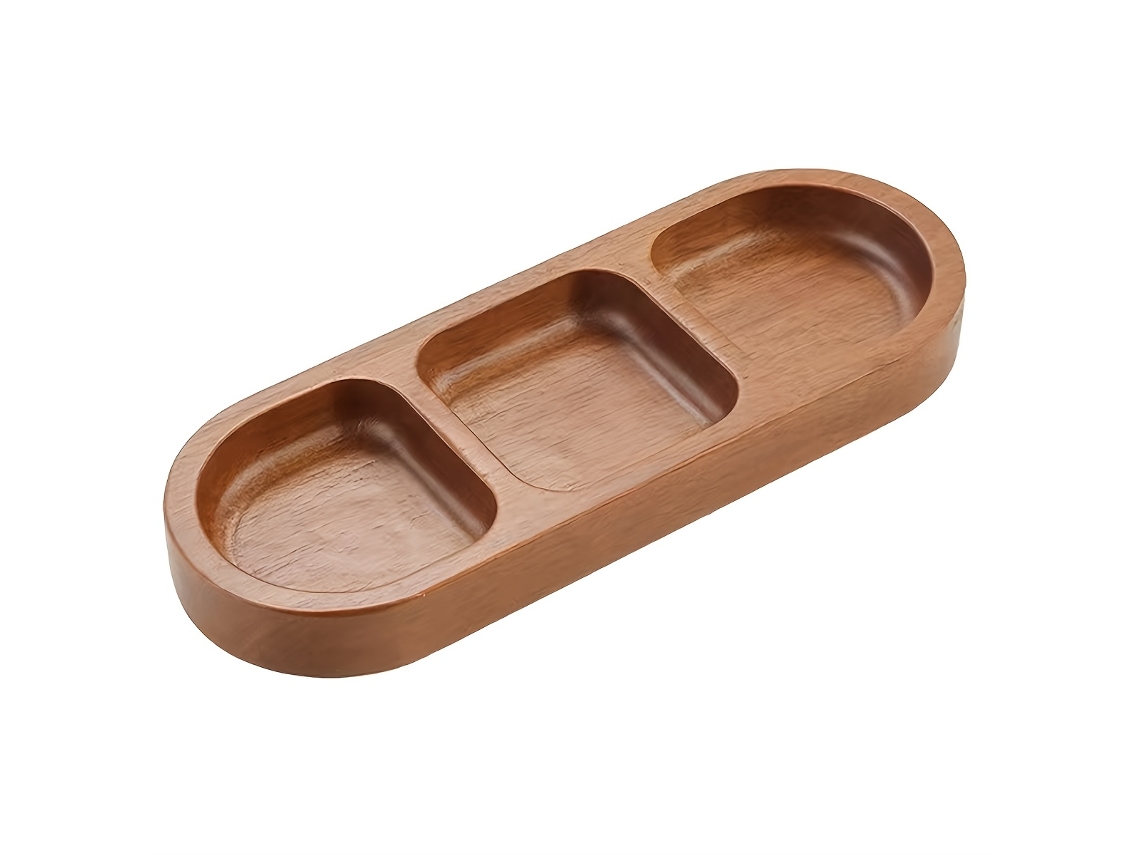 Pratinho de madeira para condimentos, com 3 compartimentos, resistente, multifuncional, STELASPLEN