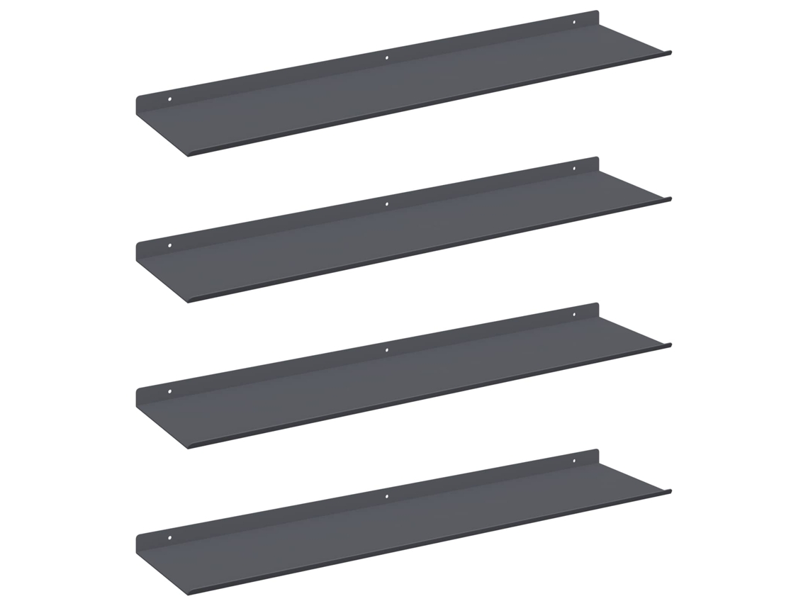 Prateleira Flutuante MAISON EXCLUSIVE 4 pcs antracite 80x18x2,5 cm de aço