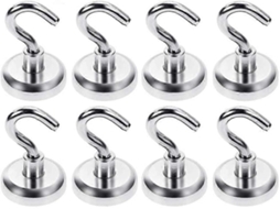 Crochê grande, perfeito para você com 18 kg de atração, para acessórios de cozinha, 25 mm, lote de 8 BRILVIBERA