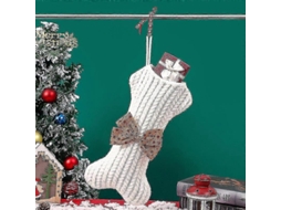 Peça Enfeites De Natal Brancos Tricô Lã Pendurado Saco De Presente Meias De Natal Pingente De Natal Grande Saco De Presente Pxcl Olysi Shop