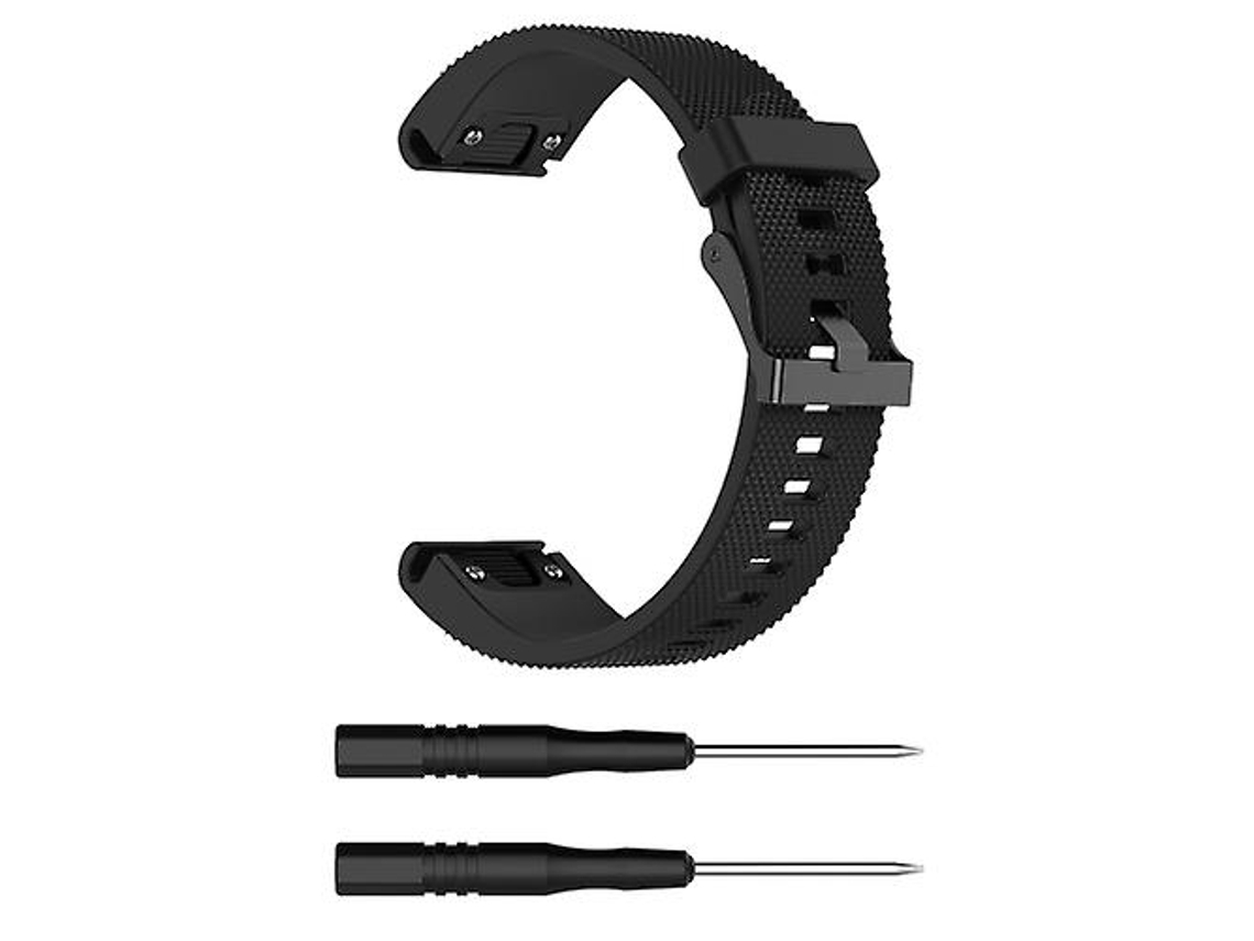 Lurelia Pulseira De Relógio Garmin Fenix 5s 20mm Em Silicone Preto, Acabamento Moderno