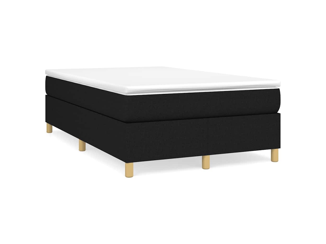 Vidaxl Cama Boxspring Com Colchão 120x190 Cm Tecido Preto
