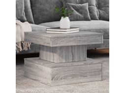 SYFAX™ Mesa de Centro com Luzes Led 50x50x40 Cm Sonoma Cinza claro