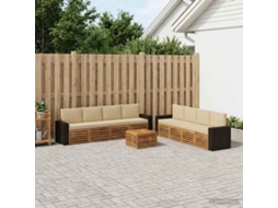 Vidaxl Conjunto De Sofás Para Exterior 9 Unid. Natural E Bege