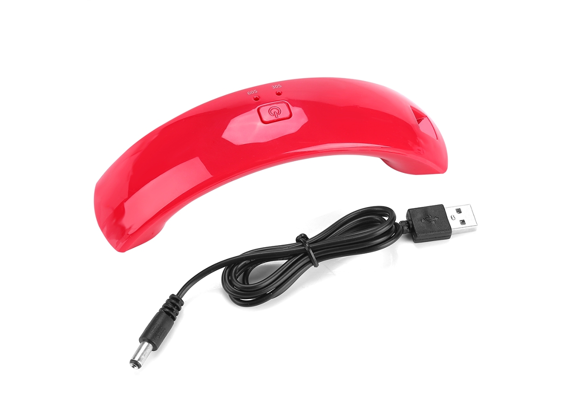 Lâmpada Uvled Portátil De 12w Para Secagem De Esmalte De Unhas Com Design Em Arco - Vermelha