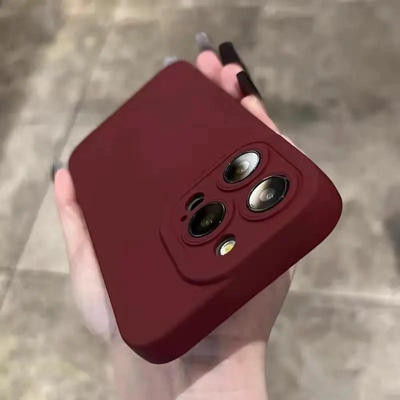 Capa De Silicone Fosco Macia Para Iphone 12 Pro Max (vermelho) Com Protetor De Câmera.