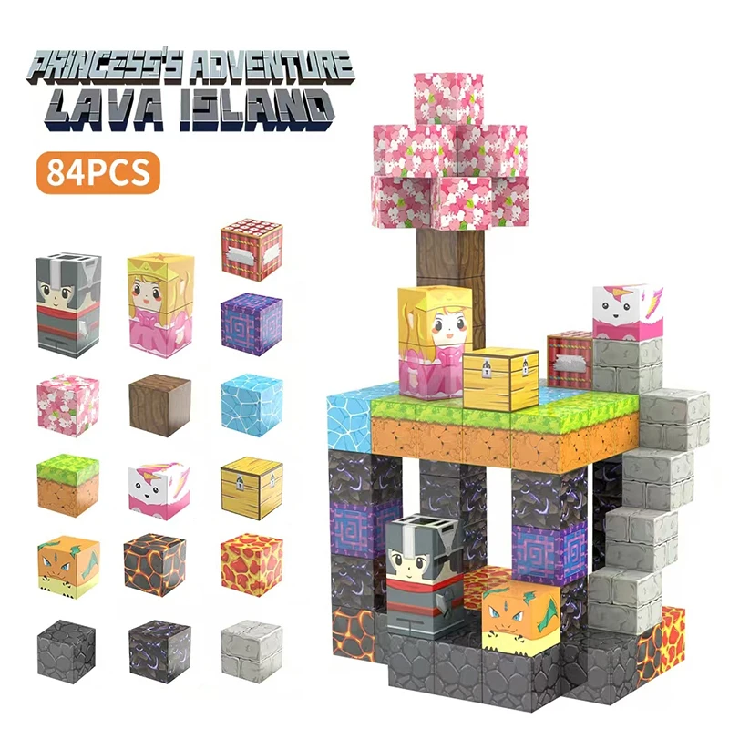 Conjunto De Blocos De Construção Magnéticos (84 Peças), Brinquedo Stem Para Crianças
