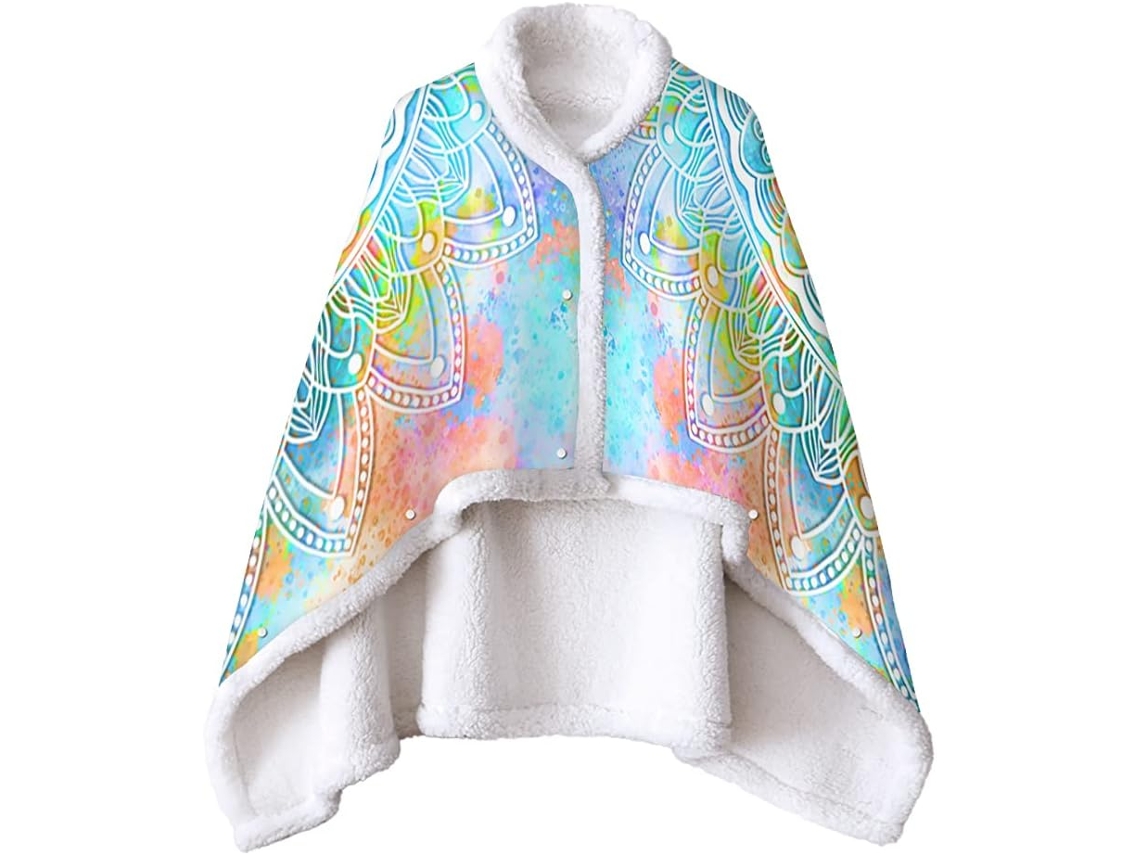 Manta de Lã Sherpa Fansu Xale Grossa e Macia Inverno com Botões Quente Microfibra para Adultos Crianças 150x12
