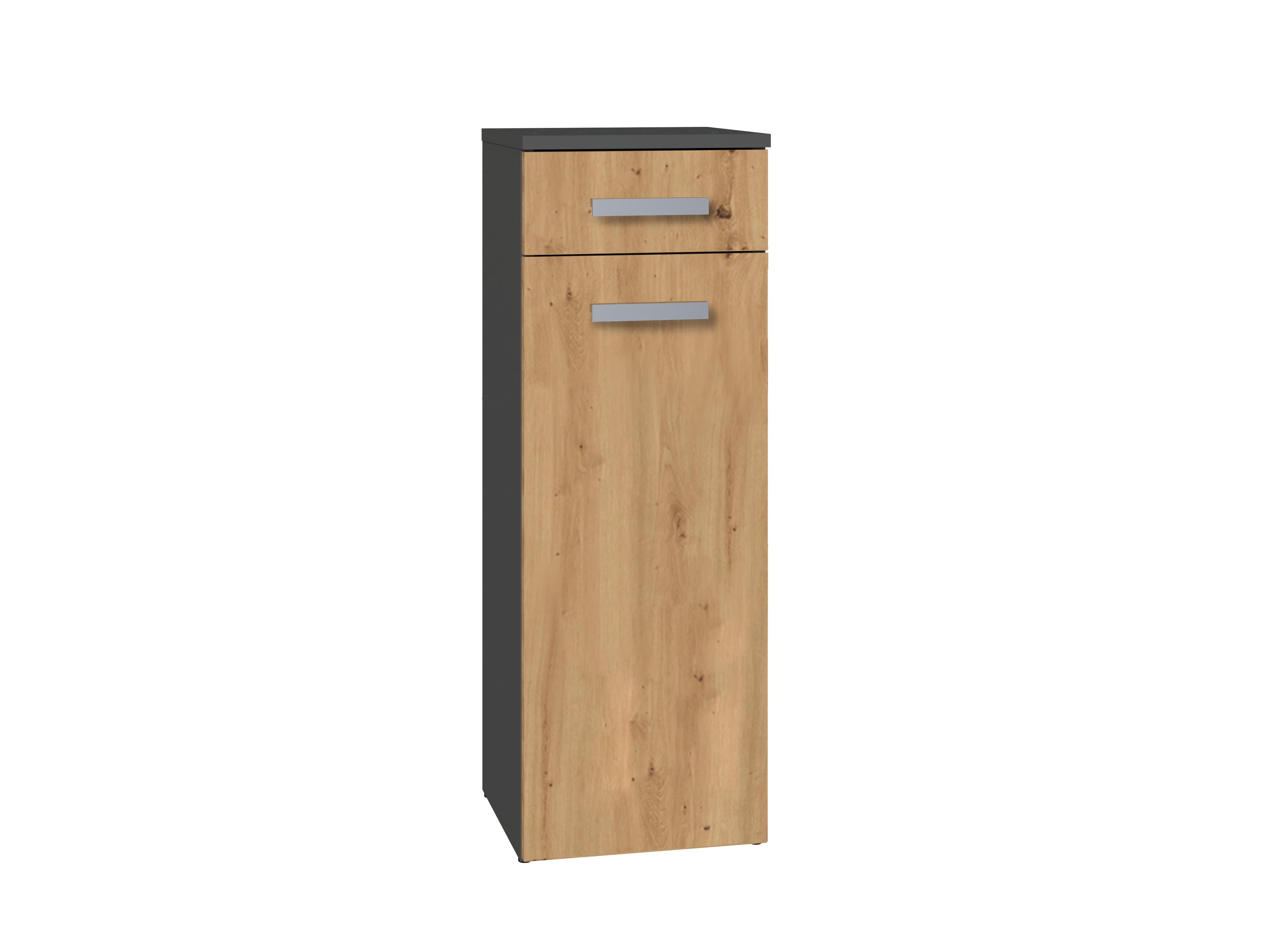 Móveis de Casa de Banho com Porta e Gaveta Antracite/Carvalho Artesanal 85 X 30 X 30 Cm 3XE LIVING