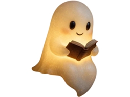 Abajur De Leitura Fofo Em Formato Fantasma, Decoração De Halloween Com Fantasma Sentado Em 3d, Pequena Luz Noturna De