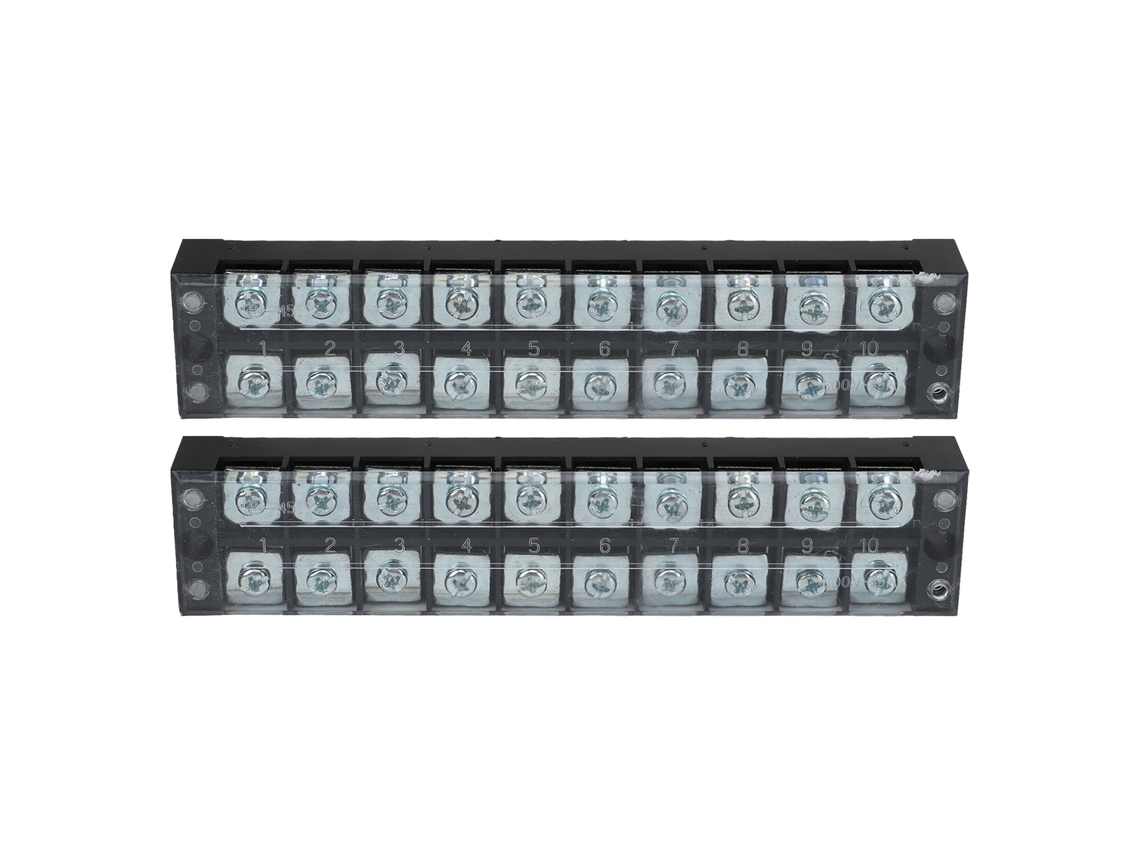 2 Piezas Bloque De Bornes De Alta Corriente 45a 600v Con 10 Posiciones Para Cableado Fácil Y Circuito De Tierra