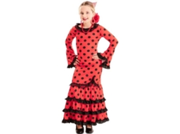 Fato de Menina EUROCARNAVALES flamenco vermelho (Tam: 7-9 Anos)