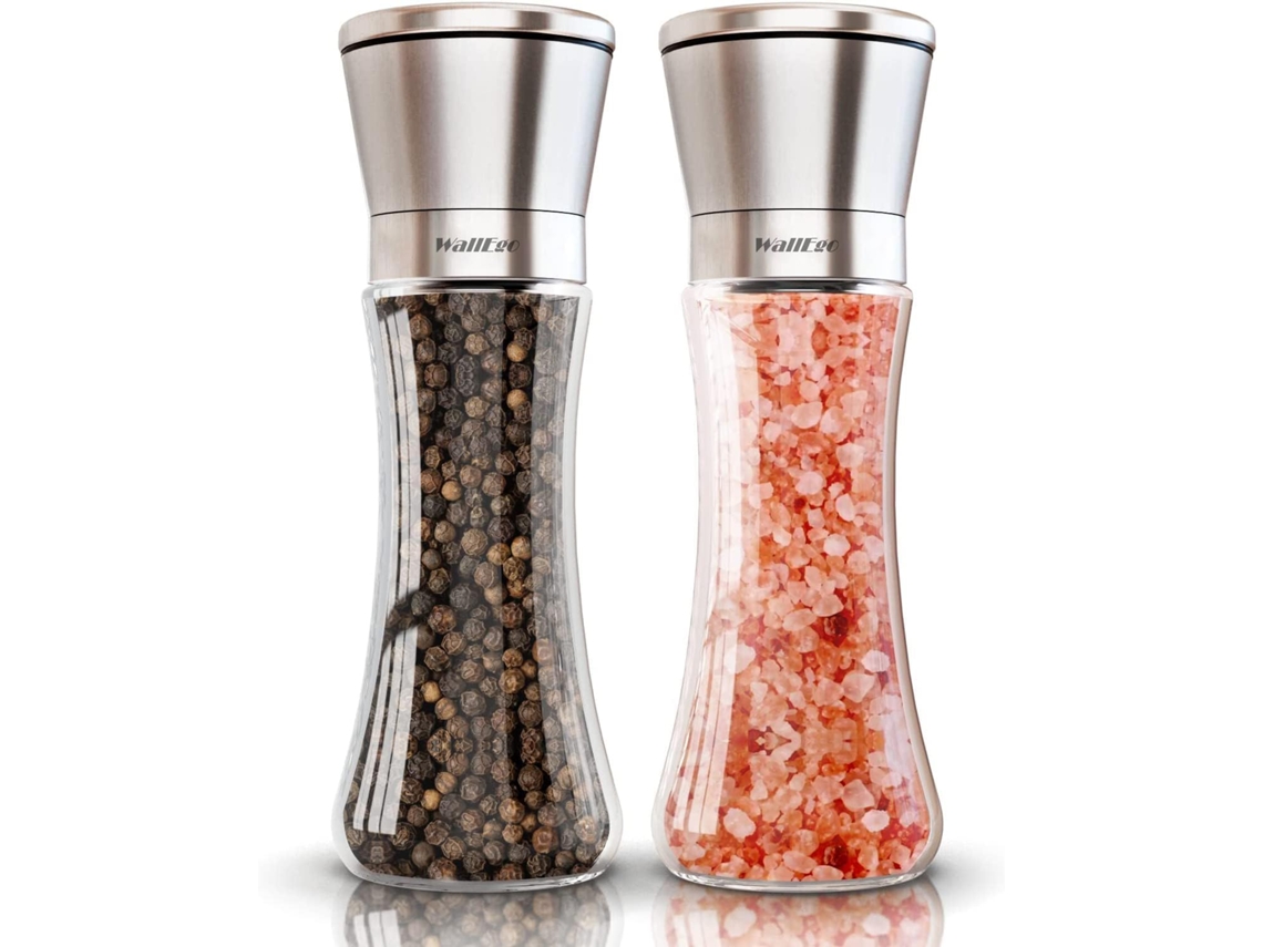 Conjunto De Moedor De Sal E Pimenta, Saleiro Fino E Grosso Ajustável Aquaforge
