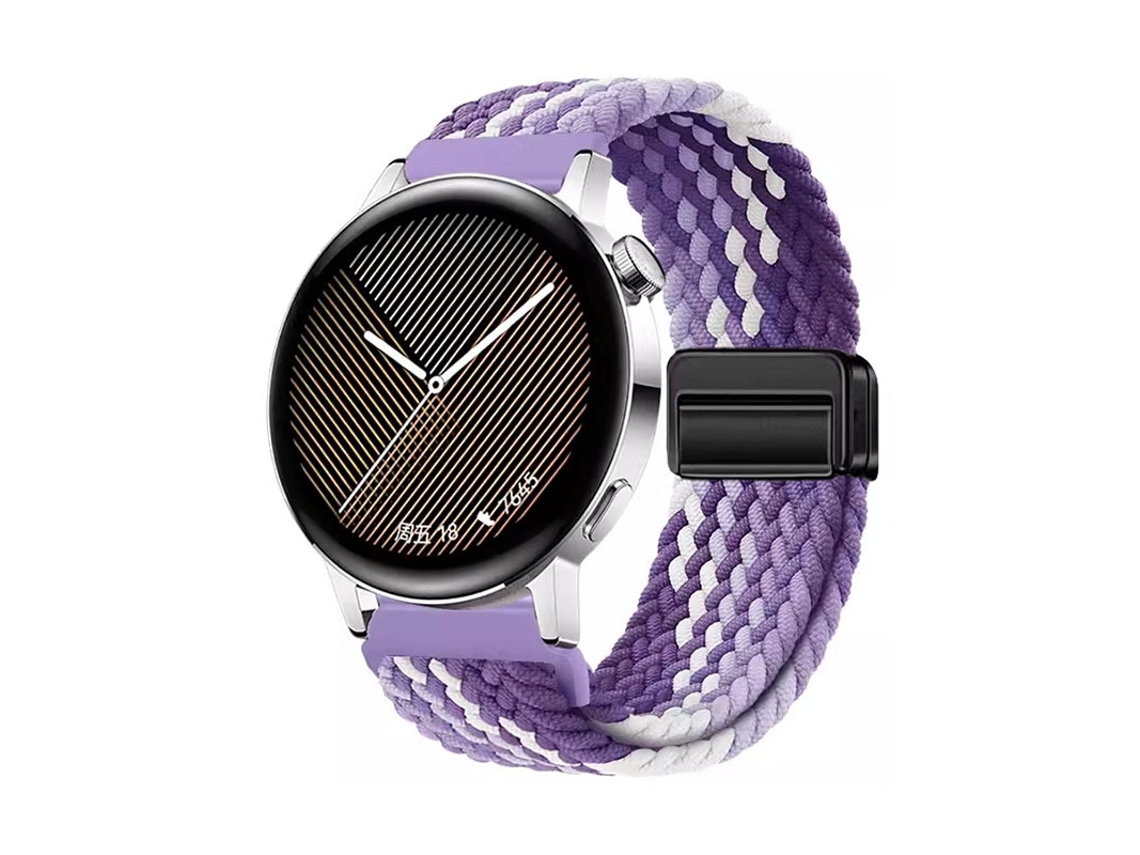 Pulseira GT6 em Nylon Trançado com Data Magnética, Compatível com Huawei Watch 5, Samsung Galaxy Watch 7, Xiaomi Mi S4