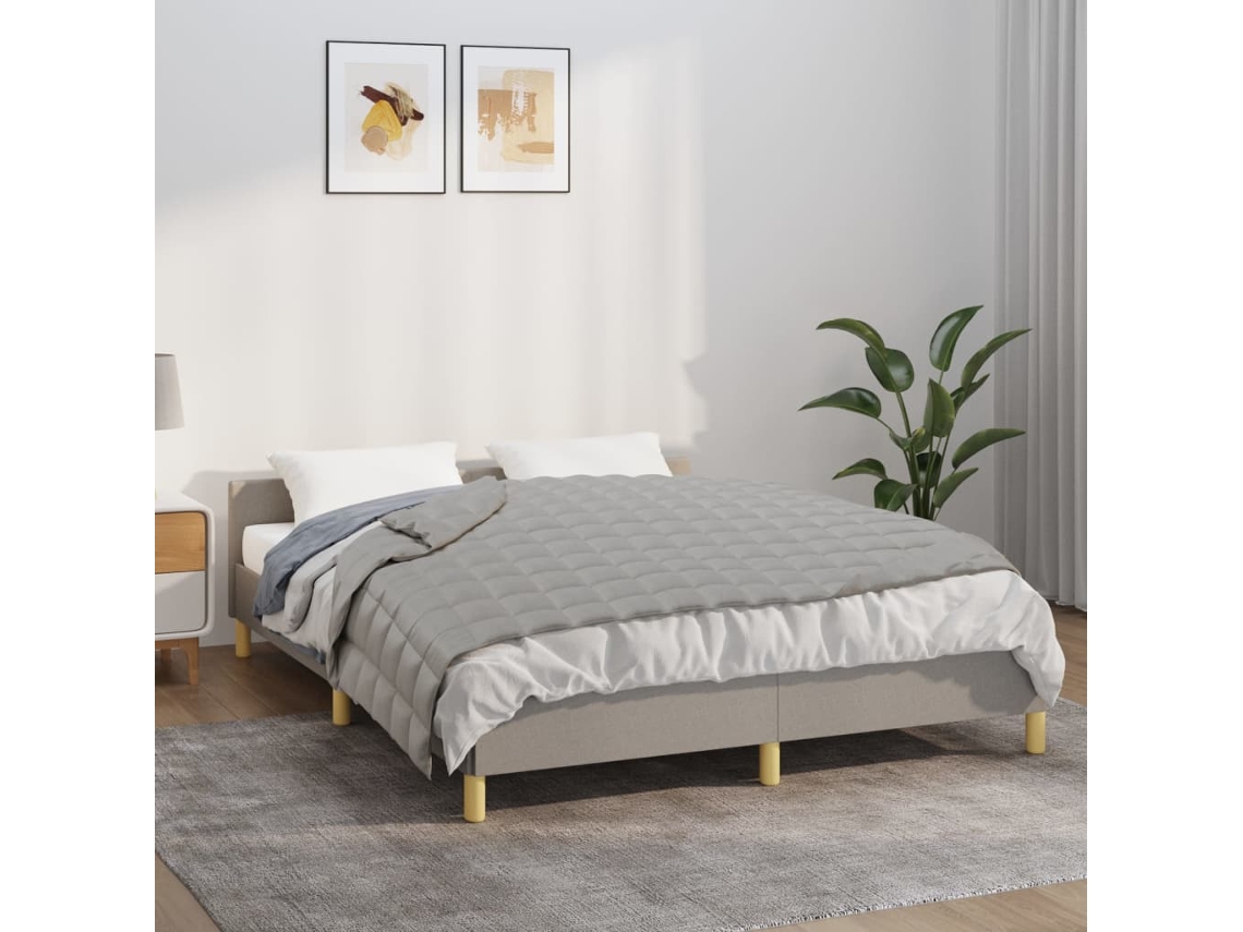 Vidaxl Manta Pesada 10 Kg 137x200 Cm Tecido Cinza