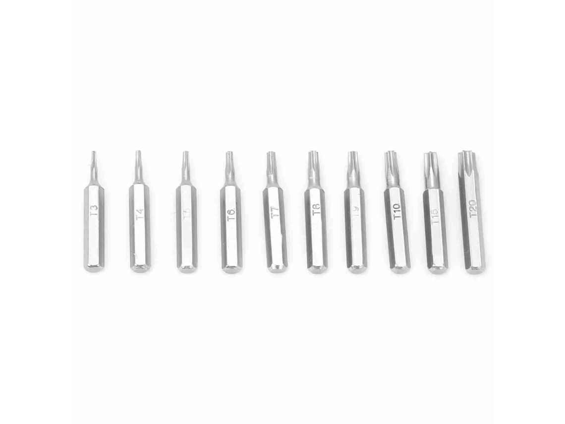 Conjunto De Pontas De Parafusadeira Estrela Com 10 Peças T3-t20, Cabo 4mm, Ferramentas De Reparo