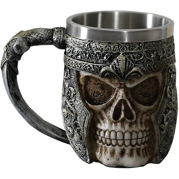 Cafeteira Caveira Viking de 500 Ml com Revestimento em Aço Inoxidável AQUAFORGE