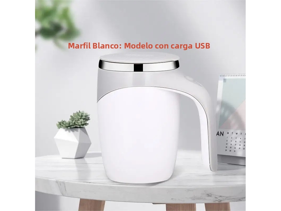 (branca) Caneca De Café Automática Recarregável Com Agitador Magnético, Revestimento Em Aço Inoxidável.