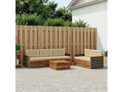 Vidaxl Conjunto De Sofás Para Exterior 6 Unid. Natural E Bege