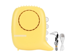 Ventoinha Portátil de Pescoço Recarregável com 3 Velocidades Usb Amarela