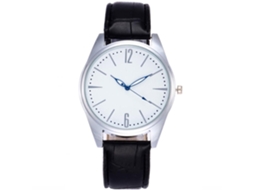 Relógio de casal Zhoulianfa Quartz Alloy com pulseira de couro PU (preto)
