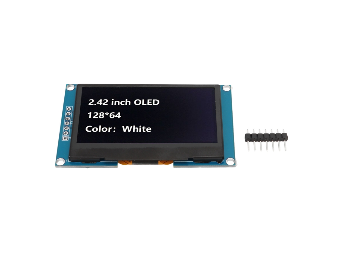 Módulo De Tela Oled De 2.42 Polegadas Com Porta Serial Spi E Controlador Ssd1309 Para Diy Mra091a Branco