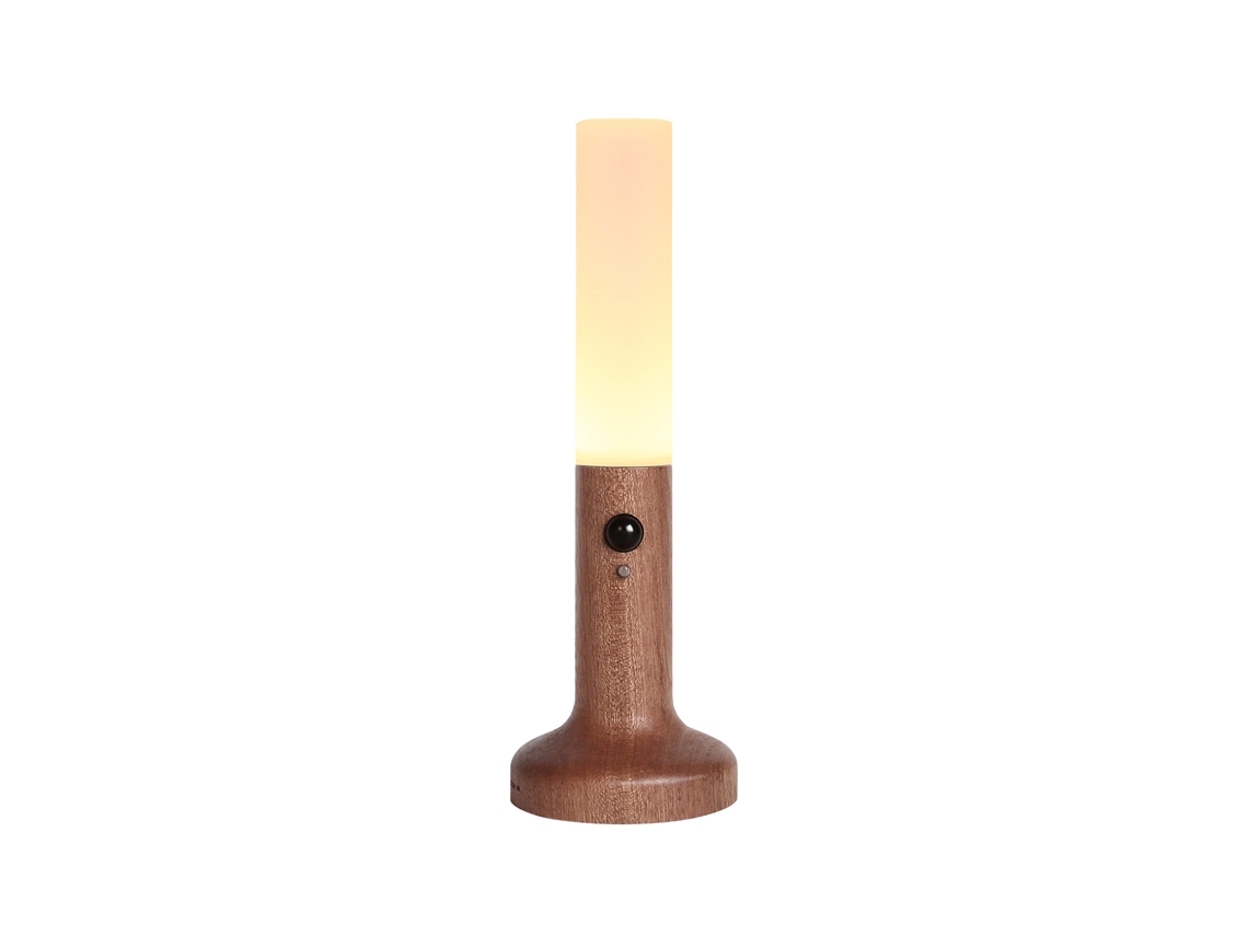 Luz Noturna Inteligente com Sensor de Movimento Madeira Sólida Lâmpada de Mesa Parede Led Recarregável