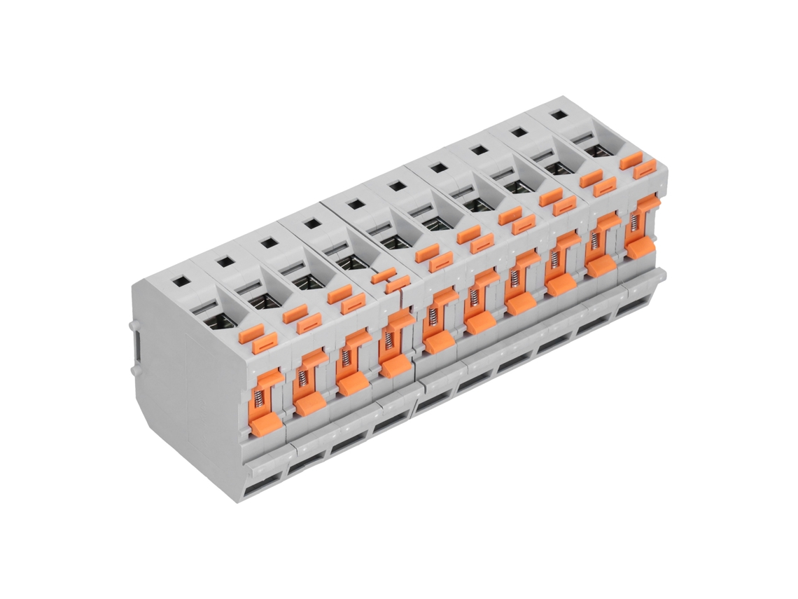 UK50N, pacote com 10 blocos de terminais de trilho de 50 mm, 150 A, 1000 V, antiaderente para conexões elétricas