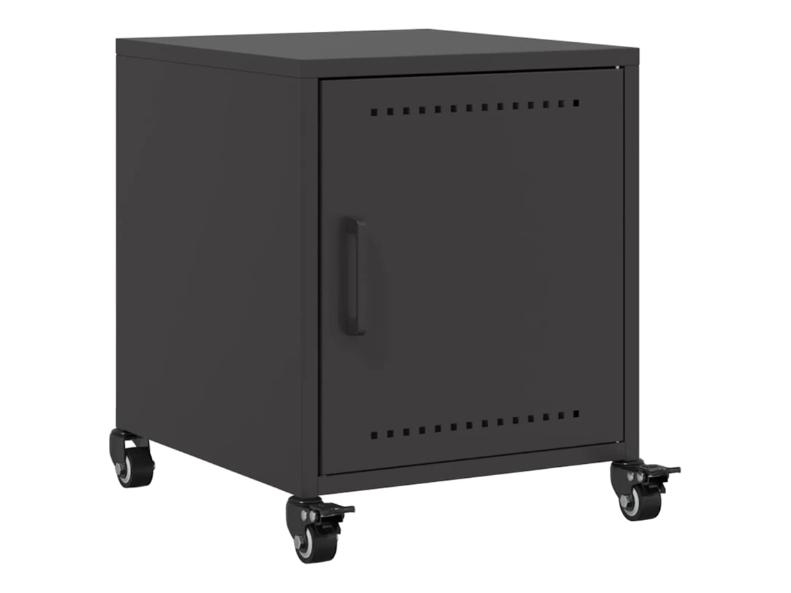 Bedside Cabinet, Bedside Cabinets Vidaxl Preto Aço (n/a)