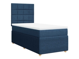 Cama com Molas/colchão 80x200 Cm Tecido Azul MAISON EXCLUSIVE
