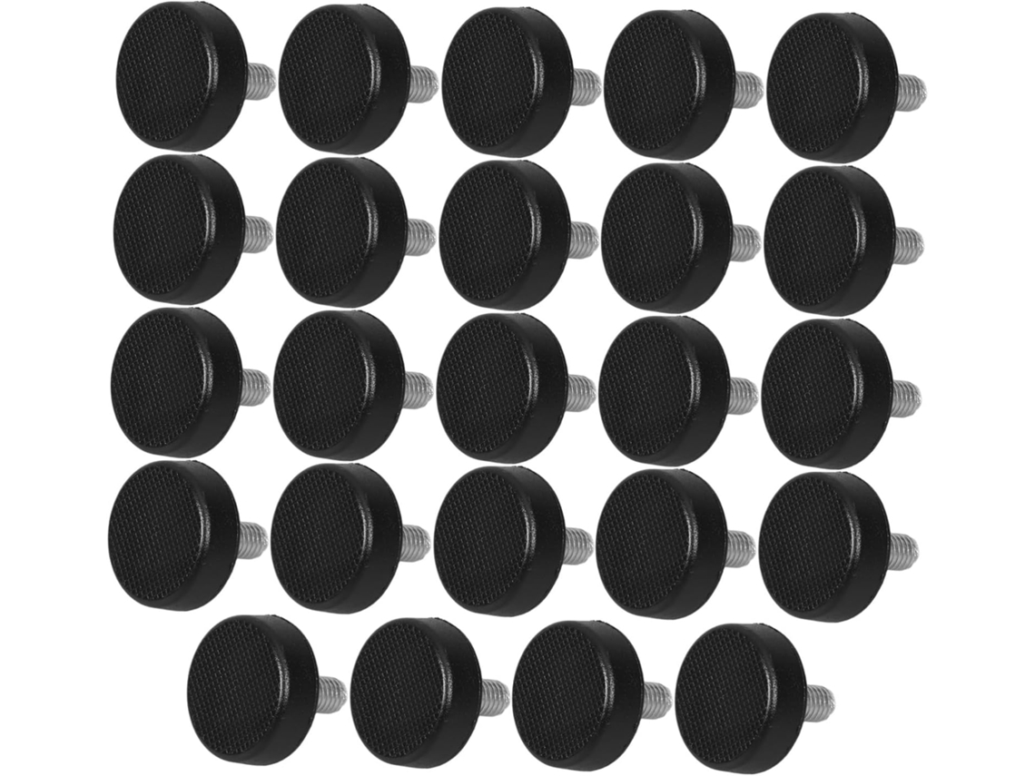Sewacc 24 Peças M6 Niveladores De Móveis Ajustáveis Antiderrapantes Pés Metal E Plástico Para Mesas, Cadeiras E Armários