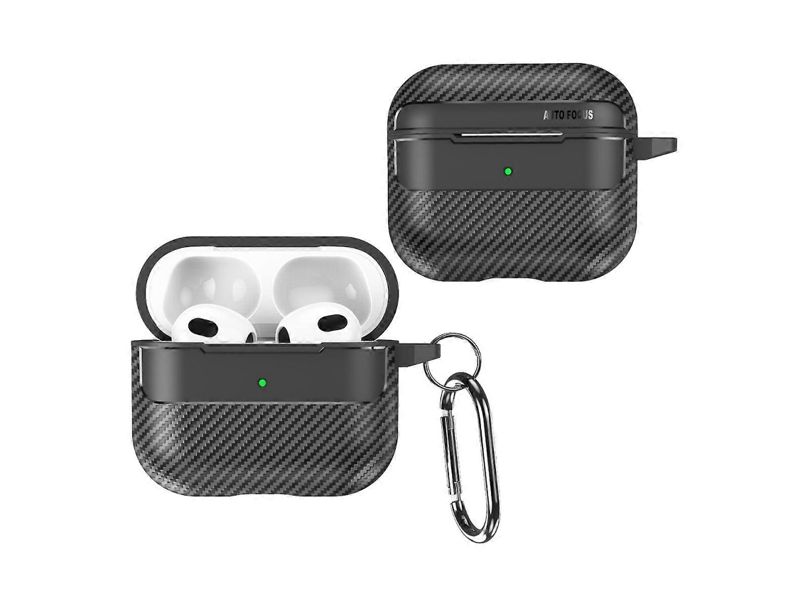 Película protetora antirriscos para fones de ouvido AirPods 3 com textura de fibra de carbono. GIECY