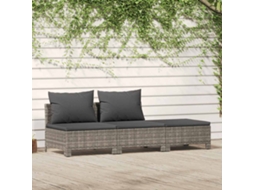 Vidaxl Conjunto De Lounge De Jardim De 3 Peças Com Almofadas Em Vime Sintético Cinza