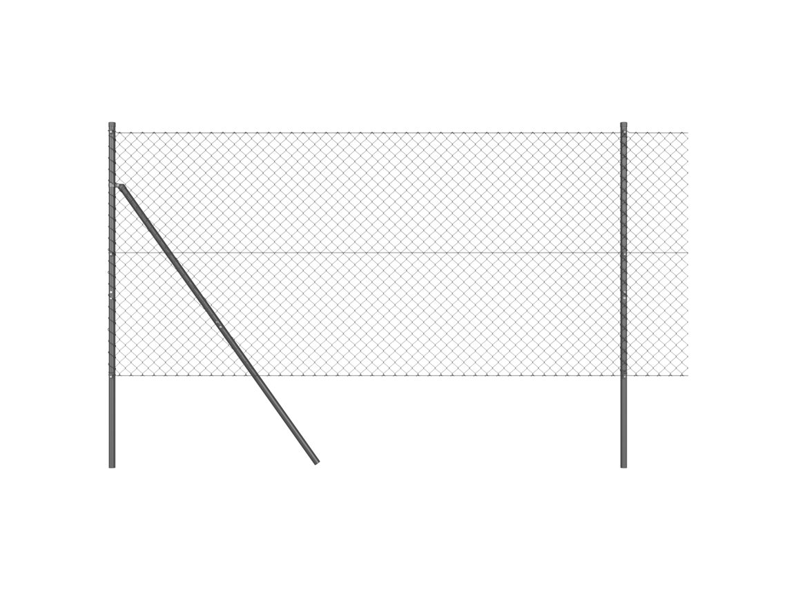 Conjunto 1 Poste De Cerca Vidaxl Cinzento Aço (10 X 1,2 M)