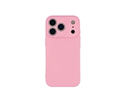 Capa Proteção Silicone Para Apple Iphone 18 Pro Max - Rosa
